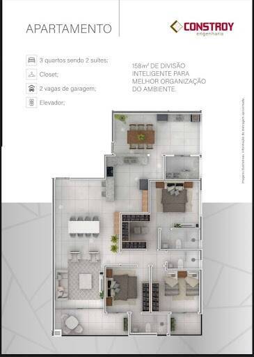 Apartamento à venda com 3 quartos, 144m² - Foto 6