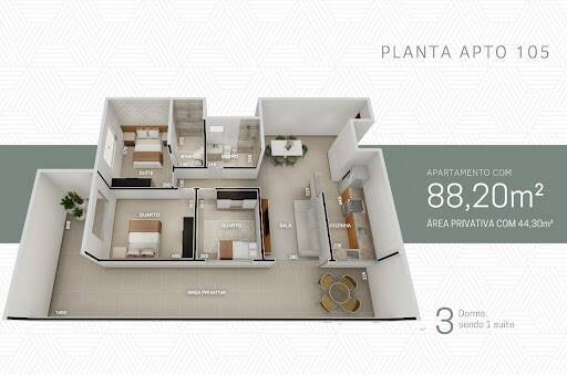 Apartamento à venda com 3 quartos, 132m² - Foto 1